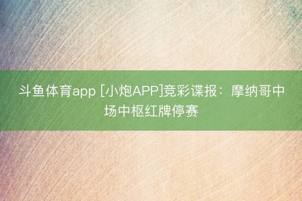 斗鱼体育app [小炮APP]竞彩谍报：摩纳哥中场中枢红牌停赛