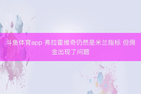 斗鱼体育app 弗拉霍维奇仍然是米兰指标 但佣金出现了问题