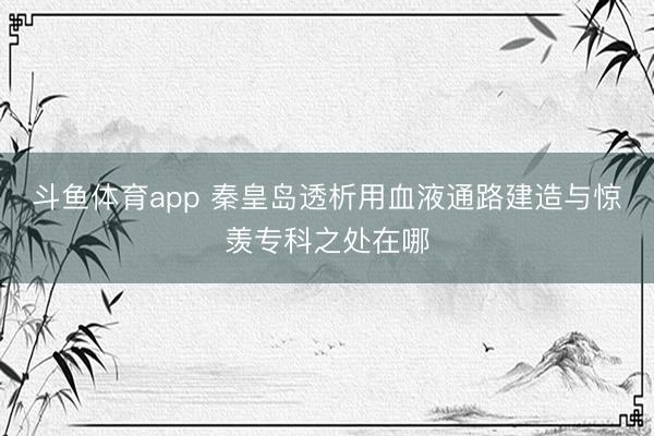 斗鱼体育app 秦皇岛透析用血液通路建造与惊羡专科之处在哪