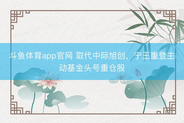 斗鱼体育app官网 取代中际旭创，宁王重登主动基金头号重仓股