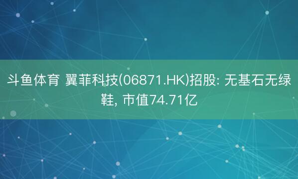 斗鱼体育 翼菲科技(06871.HK)招股: 无基石无绿鞋， 市值74.71亿
