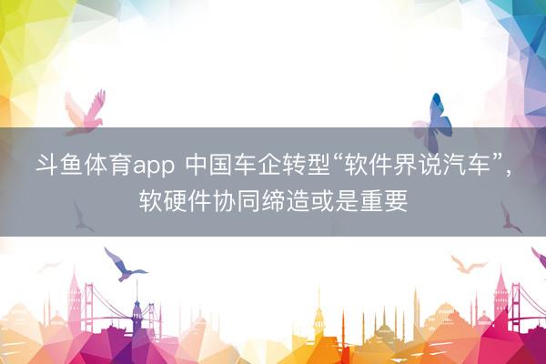 斗鱼体育app 中国车企转型“软件界说汽车”，软硬件协同缔造或是重要